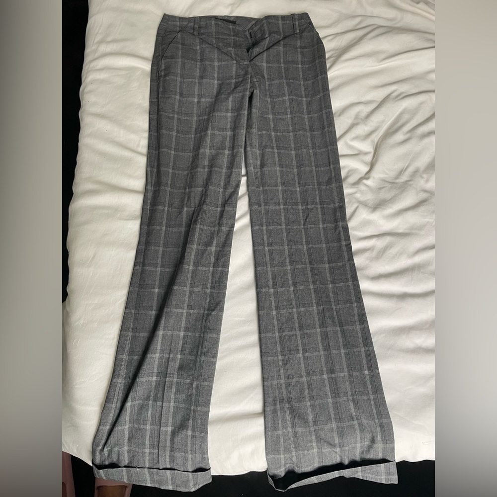Vintage Bebe gray plaid pants size 0